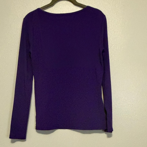 Talbots Deep Purple Long-Sleeve Crewneck Top - Picture 4 of 4